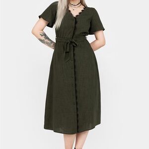 Disturbia Dark Olive Midi Dress